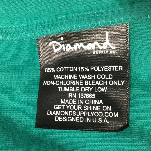 DIAMOND SUPPLY CO WOMEN’S TEARDROP TURQUOISE ZIP-UP HOODIE SIZE XS - Picture 6 of 8